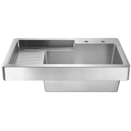 Whitehaus Brushed SS Sgl Bowl Drop In Utility Sink W/ Drainboard, Brushed SS WH33209-NP